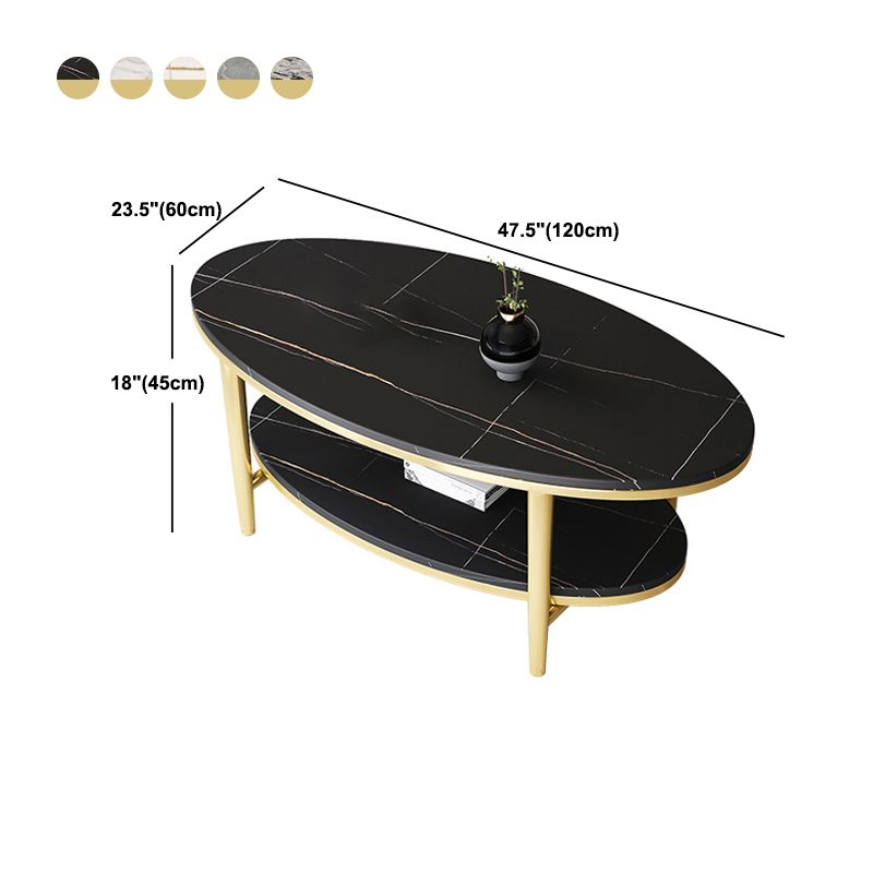 Table basse et cocktail en ardoise Glam, ovale, pour le salon