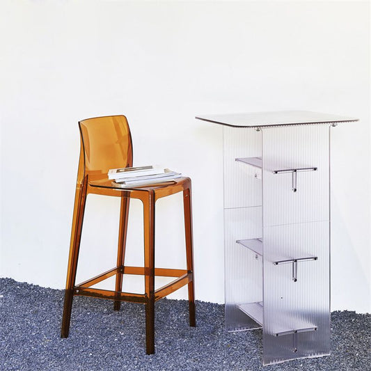 Tabouret de comptoir de siège carré en plastique industriel avec des jambes en plastique