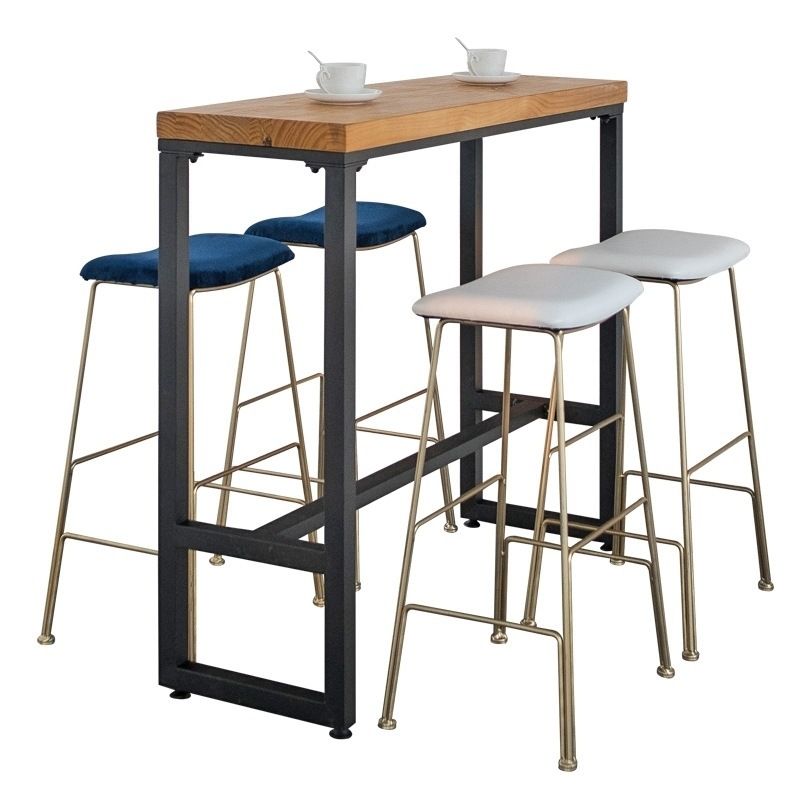 Glam Metallhocker gepolsterte Thekenhocker im matten Finish für Innenräume