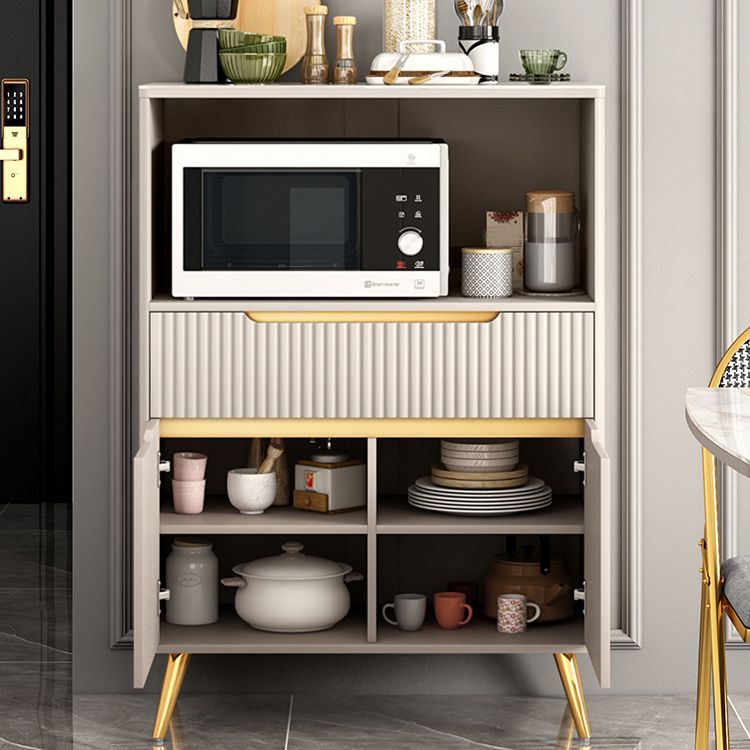 Tavolo da buffet in pietra moderna scheda laterale in stile moderno con armadi e cassetti