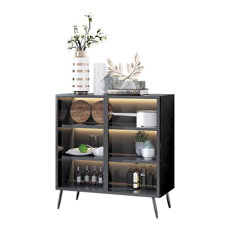 Sala da pranzo server di cucina contemporanea in legno porte in vetro buffet server