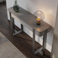 14 inch Wide Glam Console Table Stone Half Moon Accent Table