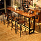Brown Trestle Industrial Cocktail Bar Table Rectangle Footrest Indoor Bar Wine Table Clearhalo 'Bar Furniture' 'Bar Tables' 'bar_tables' 'furn' 'furn_bar_tables' 'Furniture' 'furniture_bar_tables' 'Kitchen & Dining Furniture' 1200x1200_d87e2a1b-d078-467d-8faa-773f74e61506