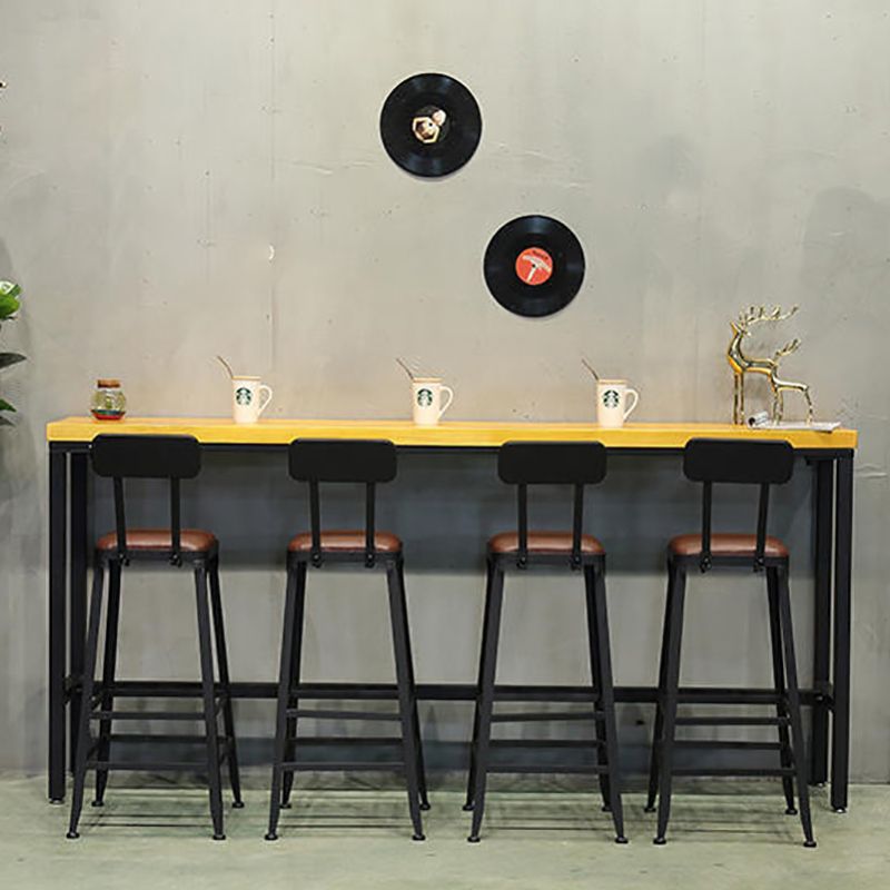 Solid Wood and Metal Pub Bar Table Industrial Rectangle Counter Wine Table Clearhalo 'Bar Furniture' 'Bar Tables' 'bar_tables' 'furn' 'furn_bar_tables' 'Furniture' 'furniture_bar_tables' 'Kitchen & Dining Furniture' 1200x1200_d87e411f-32ad-4dae-9be4-cc30d14db6eb