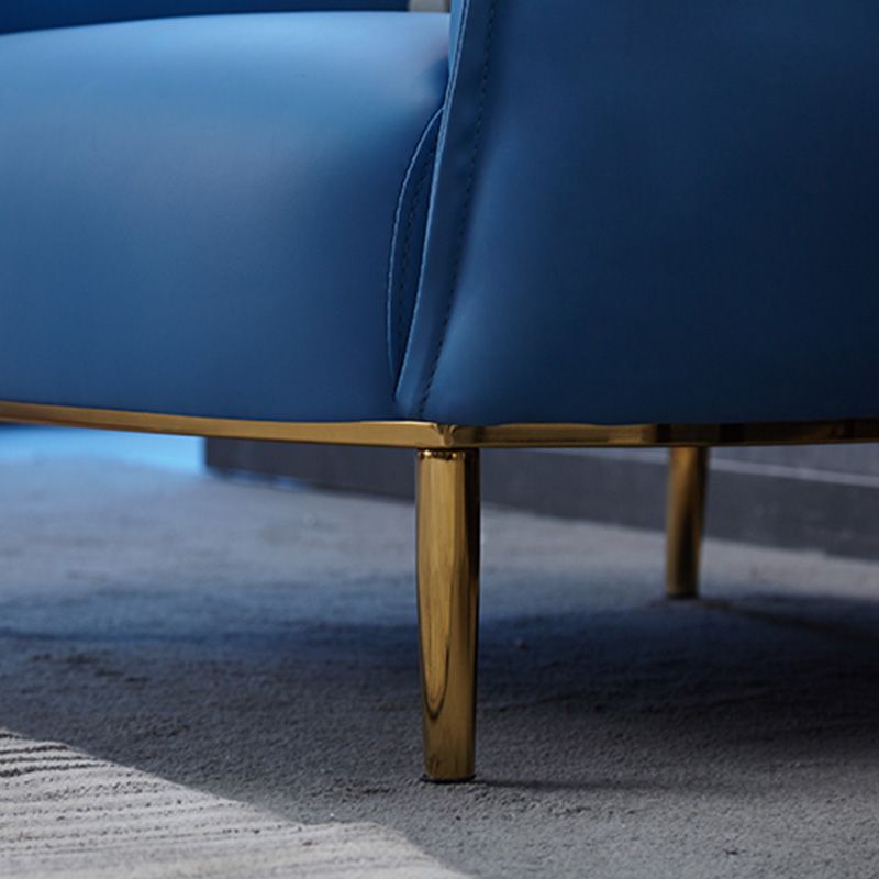 Solid Color Living Room Leather Arms Included with Goldtone Legs Barrel Chair Clearhalo 'Accent Chairs' 'accent_chairs' 'Chairs & Seating' 'furn' 'furn_accent_chairs' 'Furniture' 'Living Room Furniture' 1200x1200_d87fbf52-703b-48c6-aa84-8e4722c5abd8