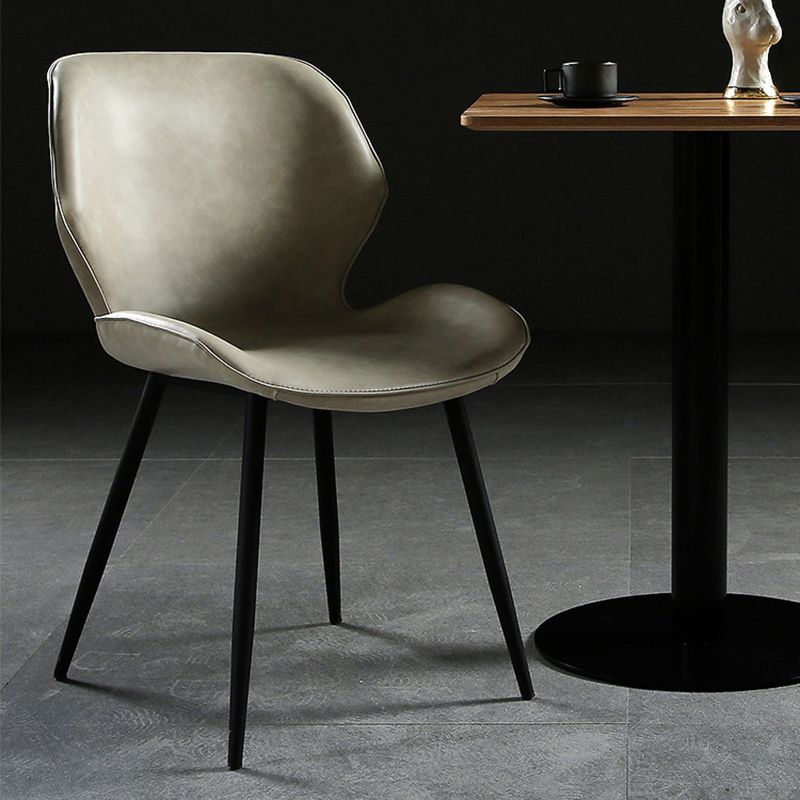 Contemporary Metal Dining Room Chair Wingback Armless Chair for Home Use Clearhalo ' kitchen&dining_furn' 'Dining Chairs' 'Dining Tables & Seating' 'dining_chair' 'furn' 'furn_dining_chair' 'Furniture' 'furniture_dining_chair' 'Kitchen & Dining Furniture' 'kitchen' 1200x1200_d8816ba4-744c-4fbd-9047-619c906e335a