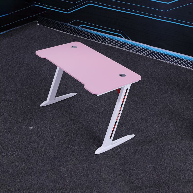 Pink Holz Computer Schreibtisch Kabelverwaltung T-Form-Schreibtisch
