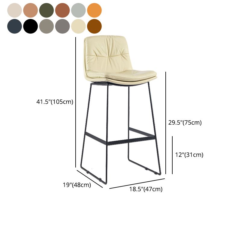 Coffee Shop Low Back Scandinavian Stool Matte Finish Upholstered Bar Stools Clearhalo 'Bar Furniture' 'Bar Stools' 'bar_stools' 'furn' 'furn_bar_stools' 'Furniture' 'furniture_bar_stools' 'Kitchen & Dining Furniture' 1200x1200_d8825b20-cfe8-4967-b806-197b04838054