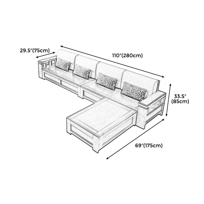 Sofá de brazo empotrado en artesano con almohadas 33.46 "para sala de estar