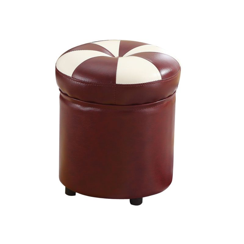 Wine Red Round Pouf Leather Color Piece Pouf for Drawing Room Clearhalo 'furn' 'furn_ottomans_poufs' 'Furniture' 'Living Room Furniture' 'Ottomans & Poufs' 'ottomans_poufs' 1200x1200_d8834d33-f211-480b-b54c-242b11a695f2