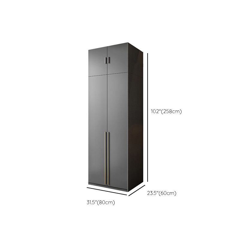 Schwarzer Kleiderschrank aus Holz mit Soft-Close-Schublade für Zuhause