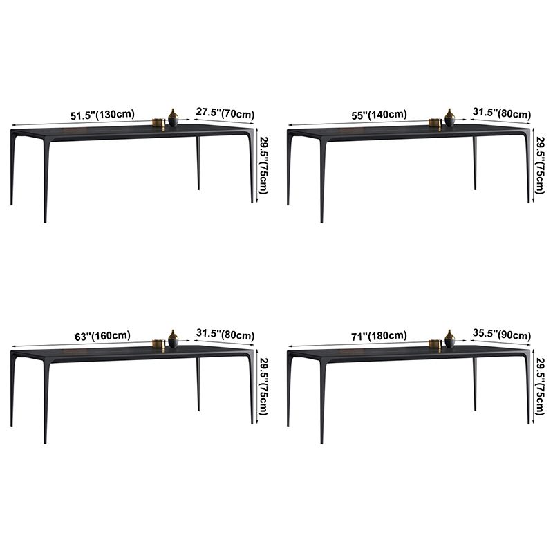 Sintered Stone Black Dining Table Modern Style 4 Legs Table for Dining Room Clearhalo ' dining_table' 'Dining Tables & Seating' 'Dining Tables' 'furn' 'furn_dining_table' 'Furniture' 'furniture_dining_table' 'Kitchen & Dining Furniture' 'kitchen&dining_furn' 'kitchen' 'kitchen_dining_table' 1200x1200_d8841caa-54ae-4cf2-a448-520ffd8fea47