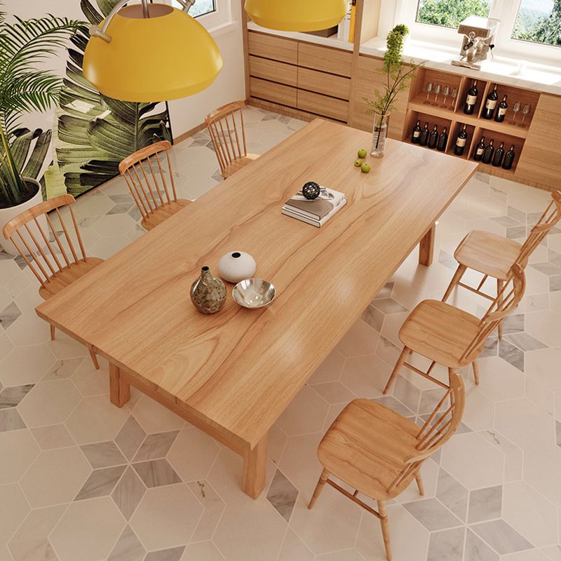 Modern 1/2/7 Pieces Dining Set Rectangle Pine Wood Dining Table for Dining Room Clearhalo 'Dining Room Sets' 'Dining Tables & Seating' 'dining_room_set' 'furn' 'furn_dining_room_set' 'Furniture' 'furniture_dining_room_set' 'Kitchen & Dining Furniture' 1200x1200_d88423c1-1858-42a1-98e0-9bc89bbb8db5