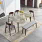 Solid Wood Contemporary Rectangular Dining Table Sintered Stone Top Table with Wood Legs Clearhalo 'Dining Tables & Seating' 'Dining Tables' 'dining_table' 'furn' 'furn_dining_table' 'Furniture' 'furniture_dining_table' 'Kitchen & Dining Furniture' 'kitchen' 'kitchen_dining_table' 1200x1200_d8851a67-3584-4858-b665-0891436932f9