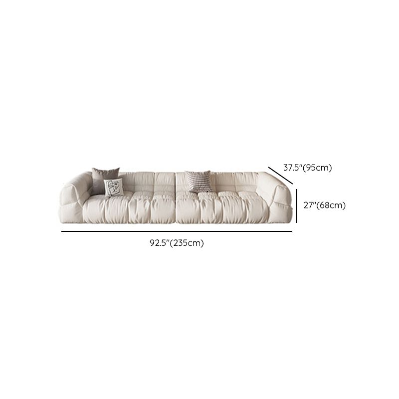 Contemporary White Cushions Tuxedo Arm Living Room Standard Settee