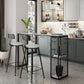 Modern White Marble Table with Rectangle Table Top Double Pedestal Table - 42" H Clearhalo 'Bar Furniture' 'Bar Tables' 'bar_tables' 'furn' 'furn_bar_tables' 'Furniture' 'furniture_bar_tables' 'Kitchen & Dining Furniture' 1200x1200_d88658cb-3041-40f7-b9d2-5724203055a2