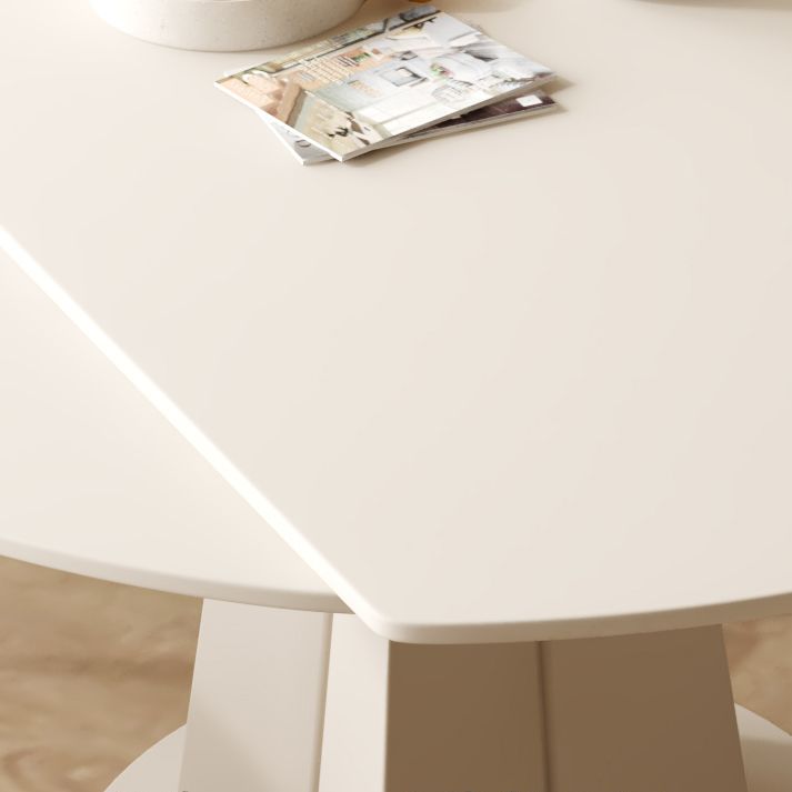 コンテンポラリー1/2/4/5/7ピース家具丸い石のダイニングセットホワイト