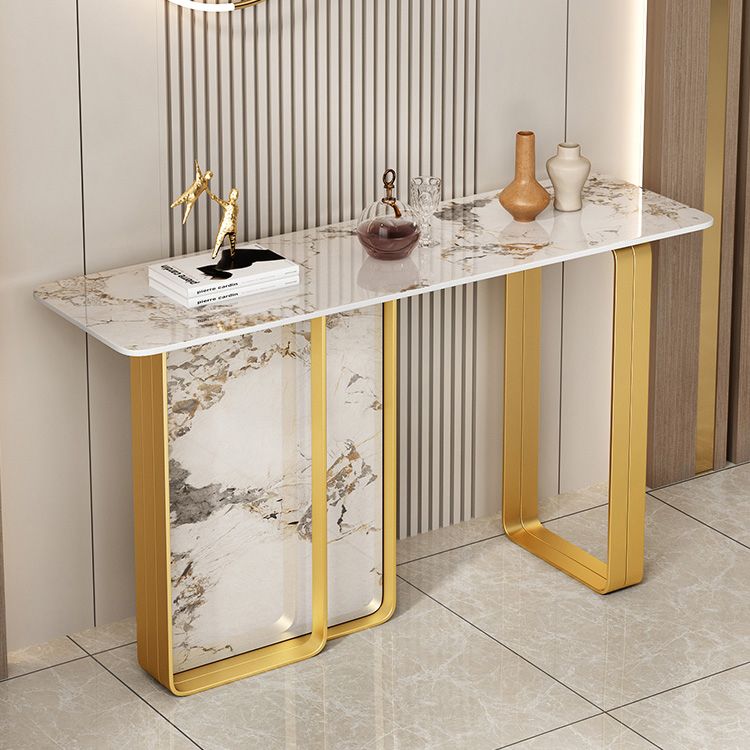 12 inch Wide Accent Table Rectangle Shape Stone Console Table for Hall Clearhalo 'Console Tables' 'console_tables' 'Entry & Mudroom Furniture' 'furn' 'furn_console_tables' 'Furniture' 1200x1200_d88732ca-ac89-4585-8e9e-b39a93666c08