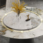 White Round Stone Dining Table Modern Convertible Furniture with Pedestal Base for Home Clearhalo 'Dining Tables & Seating' 'Dining Tables' 'dining_table' 'furn' 'furn_dining_table' 'Furniture' 'Kitchen & Dining Furniture' 1200x1200_d8880451-0373-4b42-ac49-2521daa40258