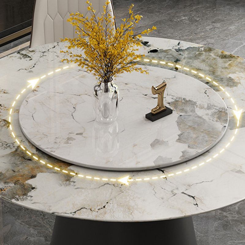 White Round Stone Dining Table Modern Convertible Furniture with Pedestal Base for Home Clearhalo 'Dining Tables & Seating' 'Dining Tables' 'dining_table' 'furn' 'furn_dining_table' 'Furniture' 'Kitchen & Dining Furniture' 1200x1200_d8880451-0373-4b42-ac49-2521daa40258