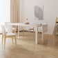 White Solid Wood Dining Table Rectangle Modern Dinner Table for Dining Room