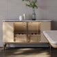 Sideboard a buffet in pietra e legno con supporto a buffet glam del cassetto