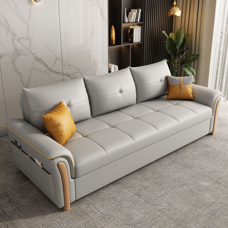 Stationary Stain Resistant Slipcovered Flared Arm 3-seat Seating