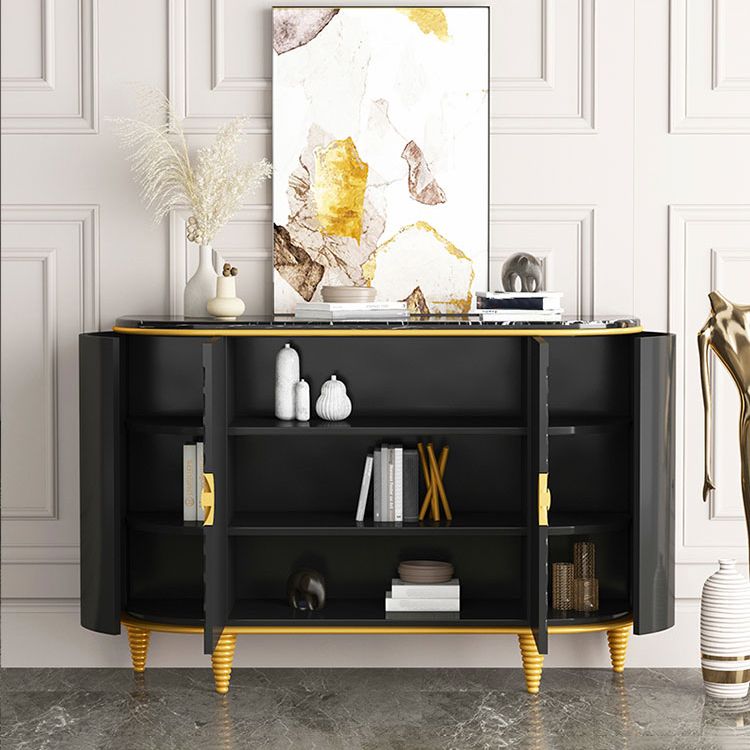 31.5"L Luxurious Buffet Server Artificial Marble Top Dining Server for Living Room Clearhalo 'buffet_sideboard' 'Buffets & Sideboards' 'furn' 'furn_buffet_sideboard' 'Furniture' 'Kitchen & Dining Furniture' 1200x1200_d8895eab-f1d1-4d9c-ae8c-4fe9492174d7