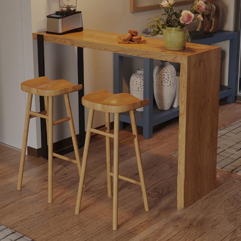 Moderne rechthoekige pub-eetset 1/2/3-delige massief houten aanrechttafel