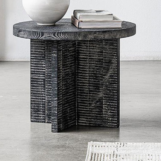 Mesa de café de madera contemporánea Cóctel de madera redonda