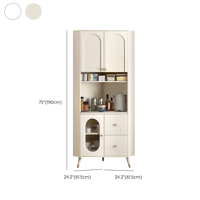 Contemporary Dining Hutch Glass Doors Faux Wood Storage Cabinet for Living Room Clearhalo 'Display & China Cabinets' 'display_china_cabinets' 'furn' 'furn_display_china_cabinets' 'Furniture' 'Kitchen & Dining Furniture' 1200x1200_d88d198e-5115-4152-adea-ce63d214fe8c
