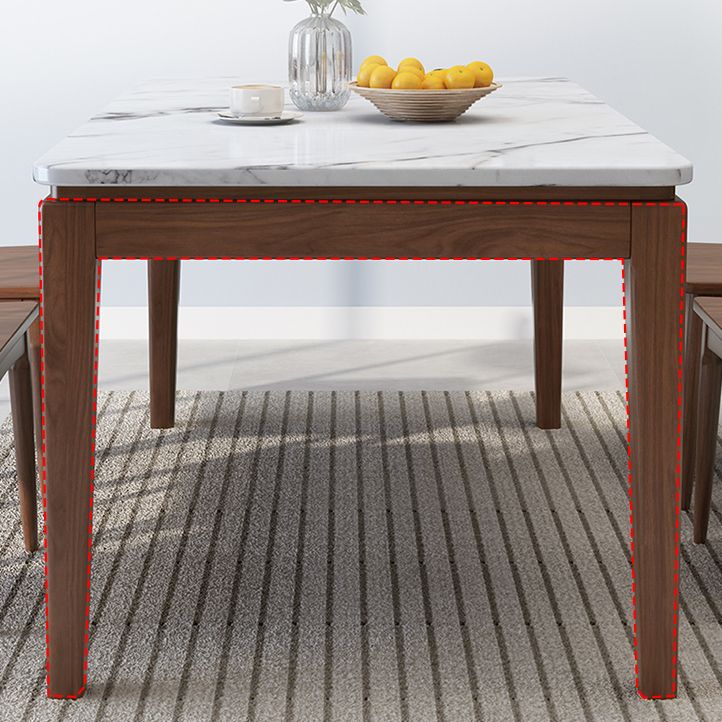 Scandinavian Solid Wood Base Dining Table Rectangle Formal Dinette Set for Home Clearhalo 'Dining Room Sets' 'Dining Tables & Seating' 'dining_room_set' 'furn' 'furn_dining_room_set' 'Furniture' 'furniture_dining_room_set' 'Kitchen & Dining Furniture' 'kitchen&dining_furn' 'kitchen' 1200x1200_d88dd4e7-e9a2-4797-8cc5-b6c6c38f68de