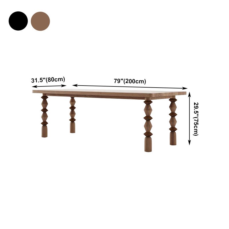Rectangle Casual Dining Table Solid Wood Fixed Table with 4 Legs Clearhalo ' dining_table' 'Dining Tables & Seating' 'Dining Tables' 'furn' 'furn_dining_table' 'Furniture' 'furniture_dining_table' 'Kitchen & Dining Furniture' 'kitchen&dining_furn' 'kitchen' 'kitchen_dining_table' 1200x1200_d88dfd15-45bf-434e-b913-3f9d129356c1