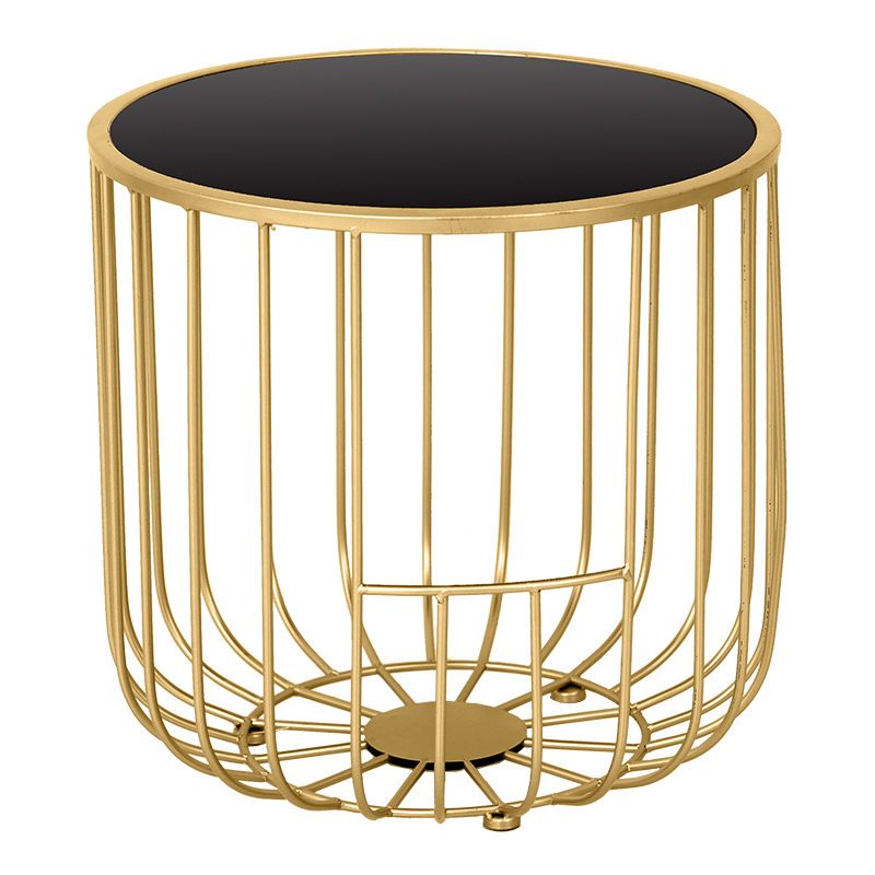 Contemporary Round Top Cocktail Table with Frame Base in Iron Clearhalo 'Coffee & Accent Tables' 'Coffee Tables' 'coffee_tables' 'furn' 'furn_coffee_tables' 'Furniture' 'Living Room Furniture' 1200x1200_d88e29a7-86e0-4653-a82f-5651c83beda6