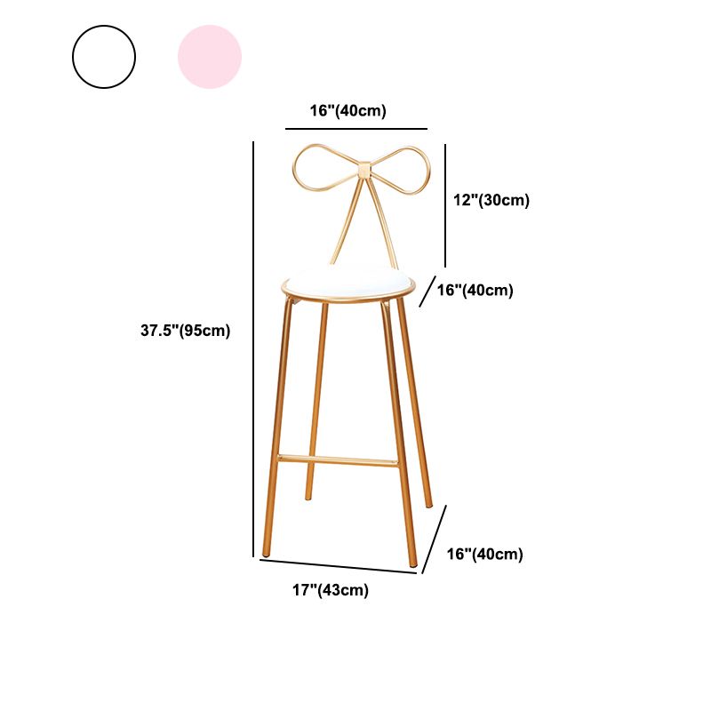 Round Leather and Metal Counter Stool Scandinavian Low Back Counter Bar Stool Clearhalo 'Bar Furniture' 'Bar Stools' 'bar_stools' 'furn' 'furn_bar_stools' 'Furniture' 'Kitchen & Dining Furniture' 1200x1200_d88e569a-2d7e-4d77-a9b2-3493db63093e