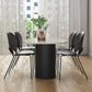 Modern Style Oval Dining Table Double Pedestal Dining Table with Black Legs Clearhalo ' dining_table' 'Dining Tables & Seating' 'Dining Tables' 'furn' 'furn_dining_table' 'Furniture' 'furniture_dining_table' 'Kitchen & Dining Furniture' 'kitchen&dining_furn' 'kitchen' 'kitchen_dining_table' 1200x1200_d88e81b2-fab7-4000-a87d-e9991b4da1e2
