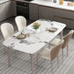 Modern Rectangular Table Sintered Stone Dining Table with 4 Legs for Home Clearhalo 'Dining Tables & Seating' 'Dining Tables' 'dining_table' 'furn' 'furn_dining_table' 'Furniture' 'Kitchen & Dining Furniture' 1200x1200_d88f5dd9-7634-4b03-a056-f7093a2a545c