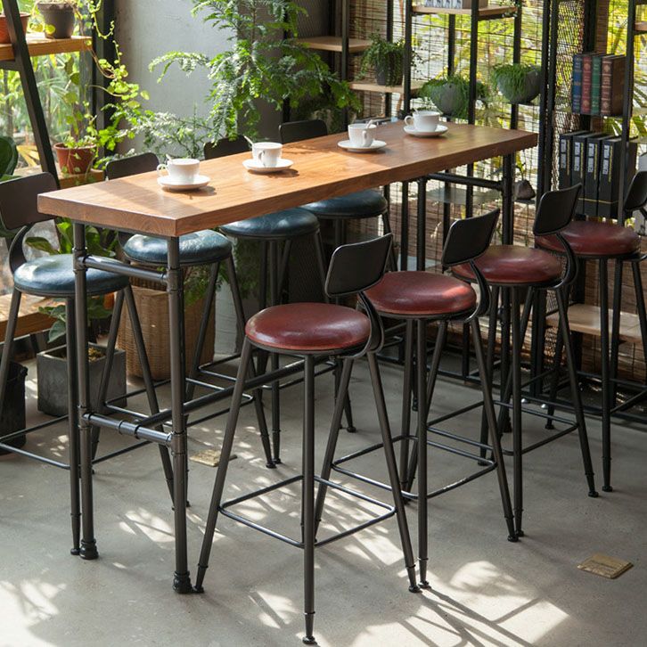 Bar-eettafel in industriële stijl, bartafel van metaal en hout voor binnen