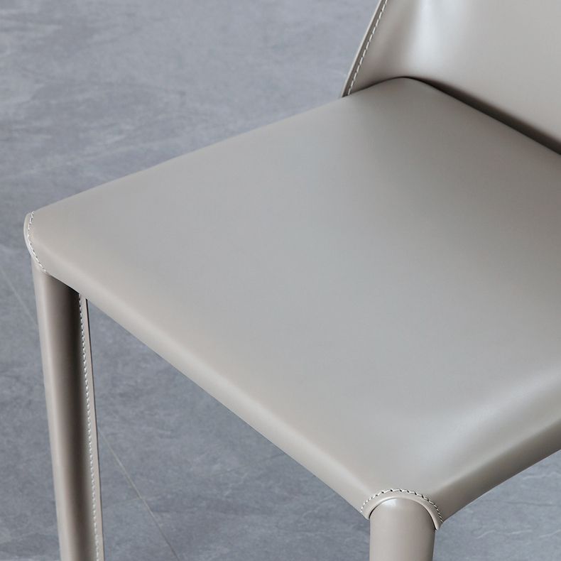 Contemporary Metal Kitchen Dining Side Chair Solid Back Dining Side Chair Clearhalo ' kitchen&dining_furn' 'Dining Chairs' 'Dining Tables & Seating' 'dining_chair' 'furn' 'furn_dining_chair' 'Furniture' 'furniture_dining_chair' 'Kitchen & Dining Furniture' 'kitchen' 1200x1200_d890f127-4e84-4a07-b1b9-94fa32e3fdec