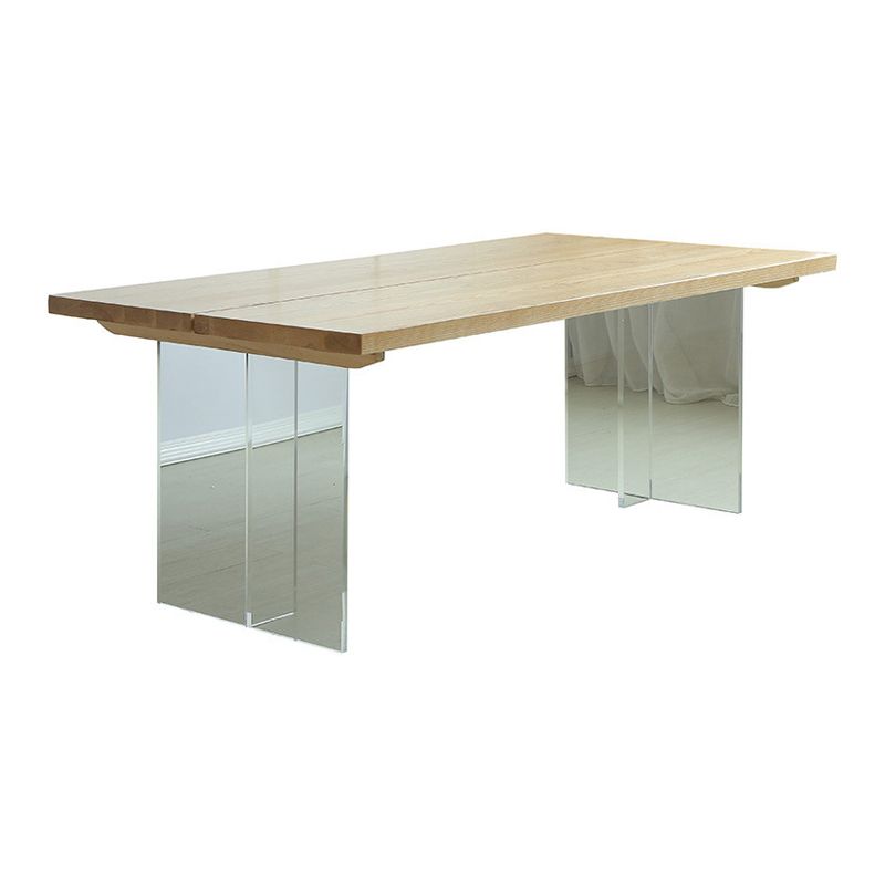 Solid Wood Top Dining Table Rectangle Pine Wood Table with Sled Base Clearhalo 'Dining Tables & Seating' 'Dining Tables' 'dining_table' 'furn' 'furn_dining_table' 'Furniture' 'furniture_dining_table' 'Kitchen & Dining Furniture' 'kitchen' 'kitchen_dining_table' 1200x1200_d8926813-63b8-4c9b-9215-31852af19857