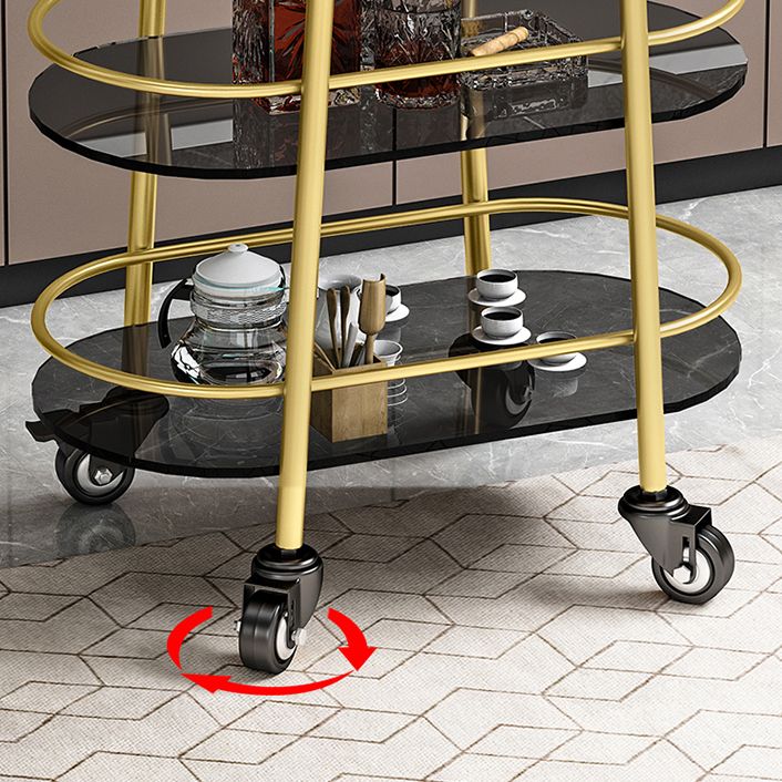 32.68" High Rolling Modern Prep Table Stone Prep Table for Dining Room