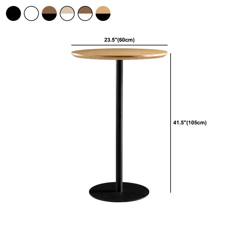 Round Wood Top Bar Table with Pedestal Industrial Metal Frame Bar Table Clearhalo 'Bar Furniture' 'Bar Tables' 'bar_tables' 'furn' 'furn_bar_tables' 'Furniture' 'Kitchen & Dining Furniture' 1200x1200_d893612b-0a07-485f-8aaf-c3f4e207de2e