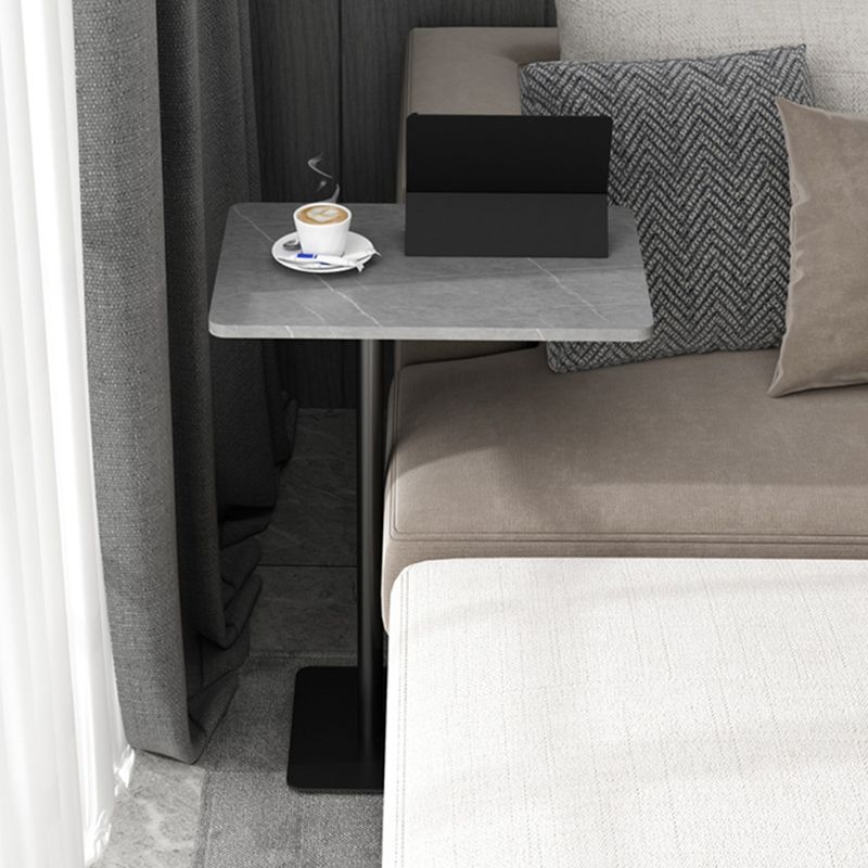 Living Room Rectangular End Table 11"Tall Contemporary Iron Pedestal Side Table Clearhalo 'Coffee & Accent Tables' 'End & Side Tables' 'end_side_table' 'end_side_tables' 'furn' 'furn_end_side_tables' 'Furniture' 'furniture_end_side_table' 'Living Room Furniture' 1200x1200_d894f4ea-1f1e-4307-b3ee-268d8c2aeaf0