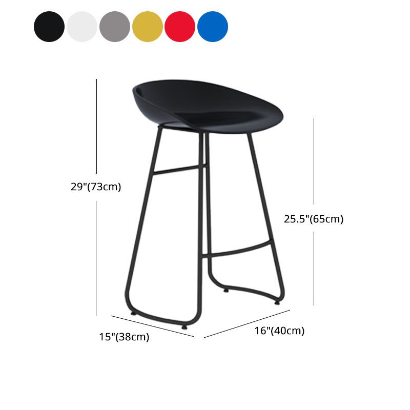 Modern Armless Backrest Counter Stool Iron Dessert Shop Bar Stool with Plastic Seat Clearhalo 'Bar Furniture' 'Bar Stools' 'bar_stools' 'furn' 'furn_bar_stools' 'furniture_bar_stools' 'Kitchen & Dining Furniture' 'kitchen&dining_furn' 'kitchen' 'kitchen_furn' Furniture' 1200x1200_d8953875-1d4d-4cf5-b46a-8251080495cf