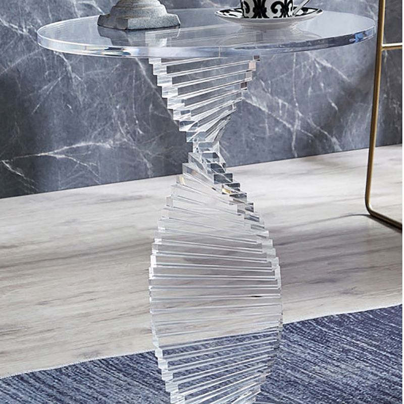 Tavolo laterale glam largo 18 "Piedistale acrilico Clear Accent Table
