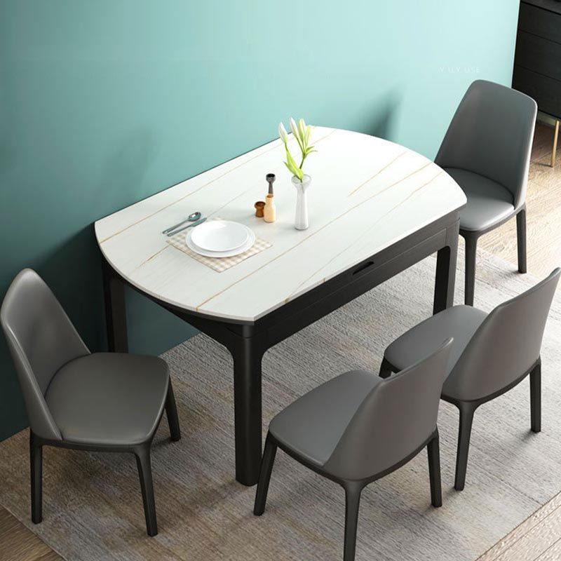 Stone Top Dining Table Contemporary Round Dining Table with 4 Legs Clearhalo 'Dining Tables & Seating' 'Dining Tables' 'dining_table' 'furn' 'furn_dining_table' 'Furniture' 'furniture_dining_table' 'Kitchen & Dining Furniture' 'kitchen' 'kitchen_dining_table' 1200x1200_d89587f7-68b4-4dfc-922e-76a589b1373d