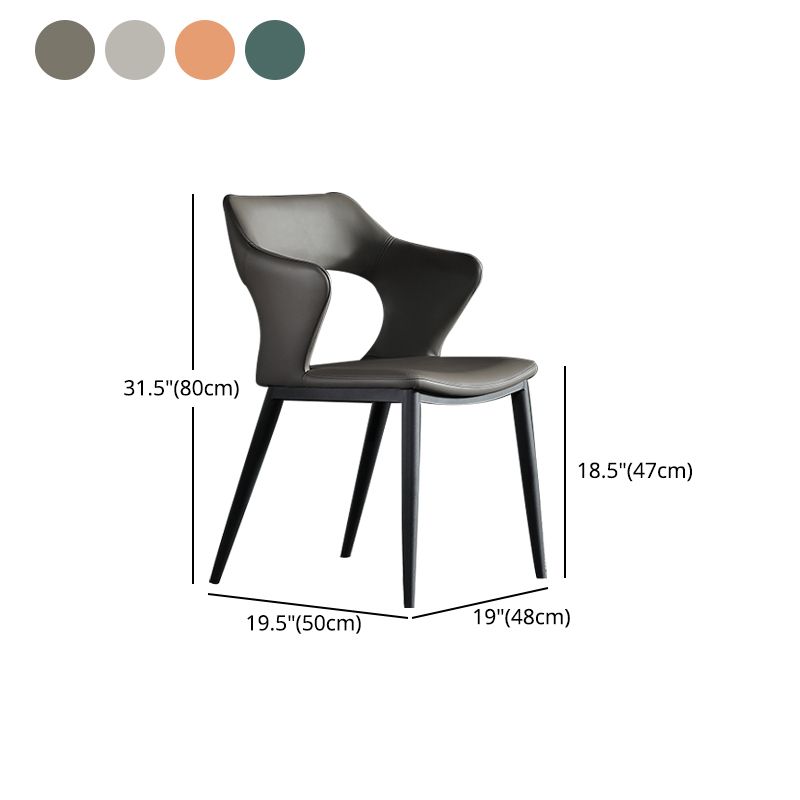 Leather Dining Armchairs Upholstered Open Back Arm Chairs with Metal Legs Clearhalo ' kitchen&dining_furn' 'Dining Chairs' 'Dining Tables & Seating' 'dining_chair' 'furn' 'furn_dining_chair' 'Furniture' 'furniture_dining_chair' 'Kitchen & Dining Furniture' 'kitchen' 1200x1200_d898b756-59e3-481d-9e45-20a5677abce8