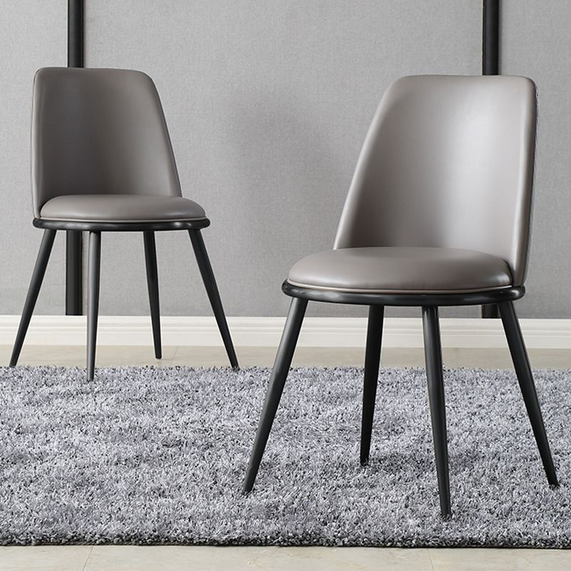 Sedie da pranzo in pista finto e metallo contemporanee per cucina