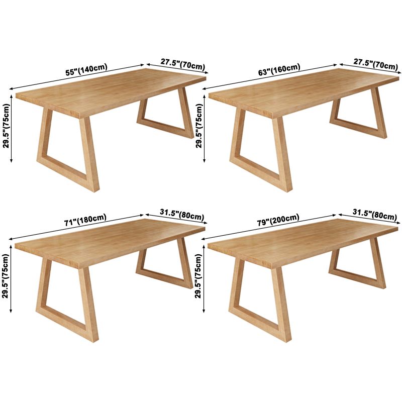 Modern Kitchen Solid Wood Dining Table Rectangle Shape Dining Table with Double Pedestal Clearhalo ' dining_table' 'Dining Tables & Seating' 'Dining Tables' 'Furniture' 'furniture_dining_table' 'Kitchen & Dining Furniture' 'kitchen&dining_furn' 'kitchen' 'kitchen_dining_table' 1200x1200_d89afcf9-bcbb-49d0-902c-f9b1876adbd8
