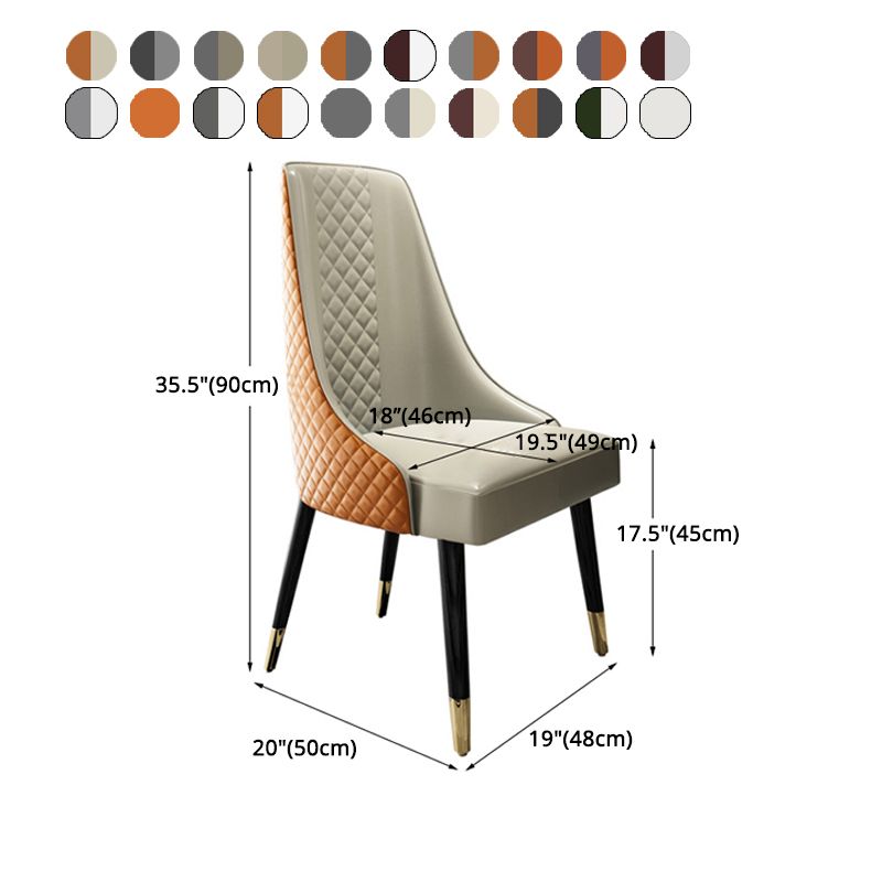 Scandinavian Style Metal Chair Dining Room Solid Back Side Chairs (Set of 2) Clearhalo ' kitchen&dining_furn' 'Dining Chairs' 'Dining Tables & Seating' 'dining_chair' 'furn' 'furn_dining_chair' 'Furniture' 'furniture_dining_chair' 'Kitchen & Dining Furniture' 'kitchen' 1200x1200_d89c11ad-deb6-40b8-8088-94981c56975c